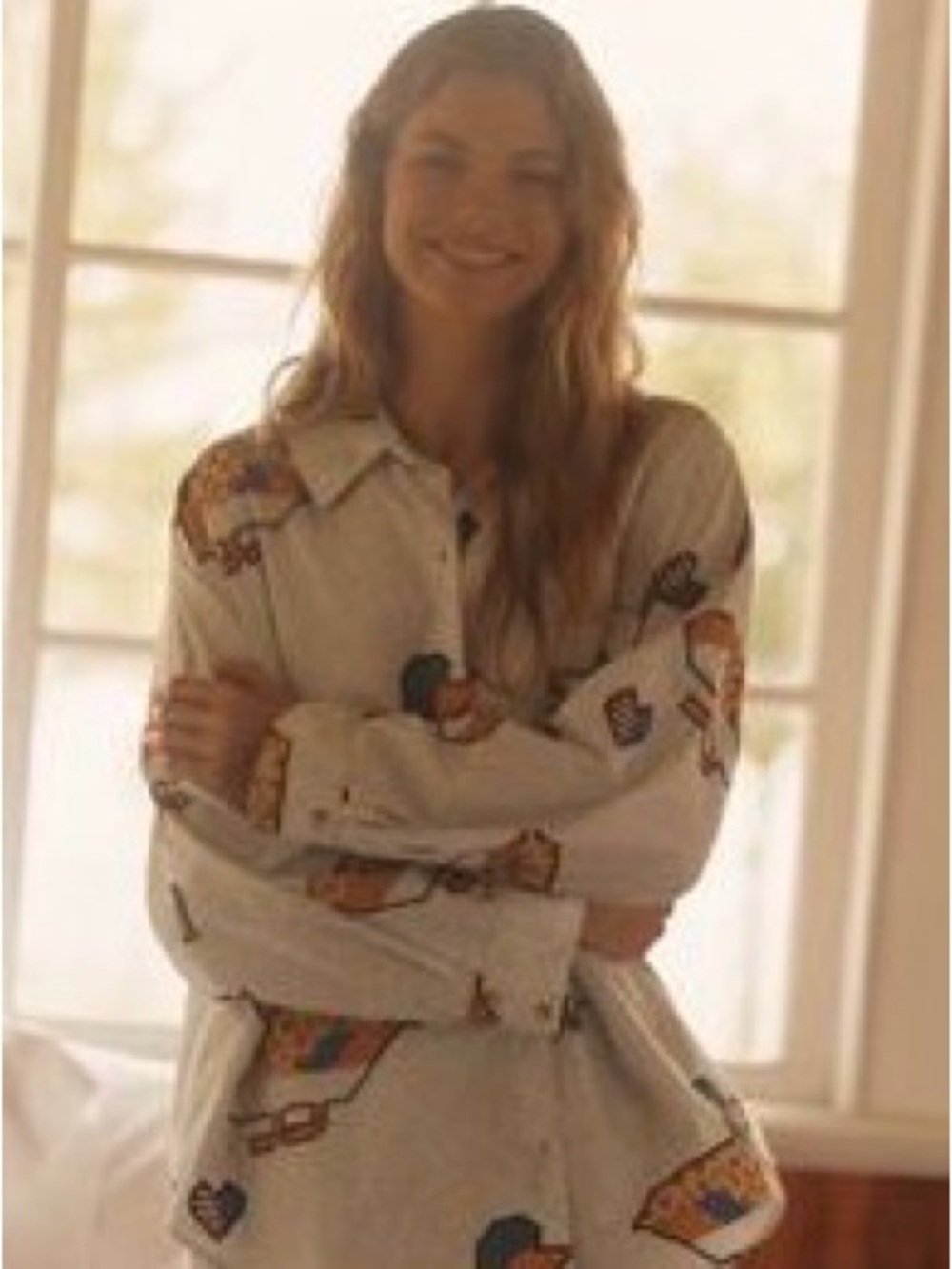 Lyrebird by Anthropologie oversized pajama shirt size XL